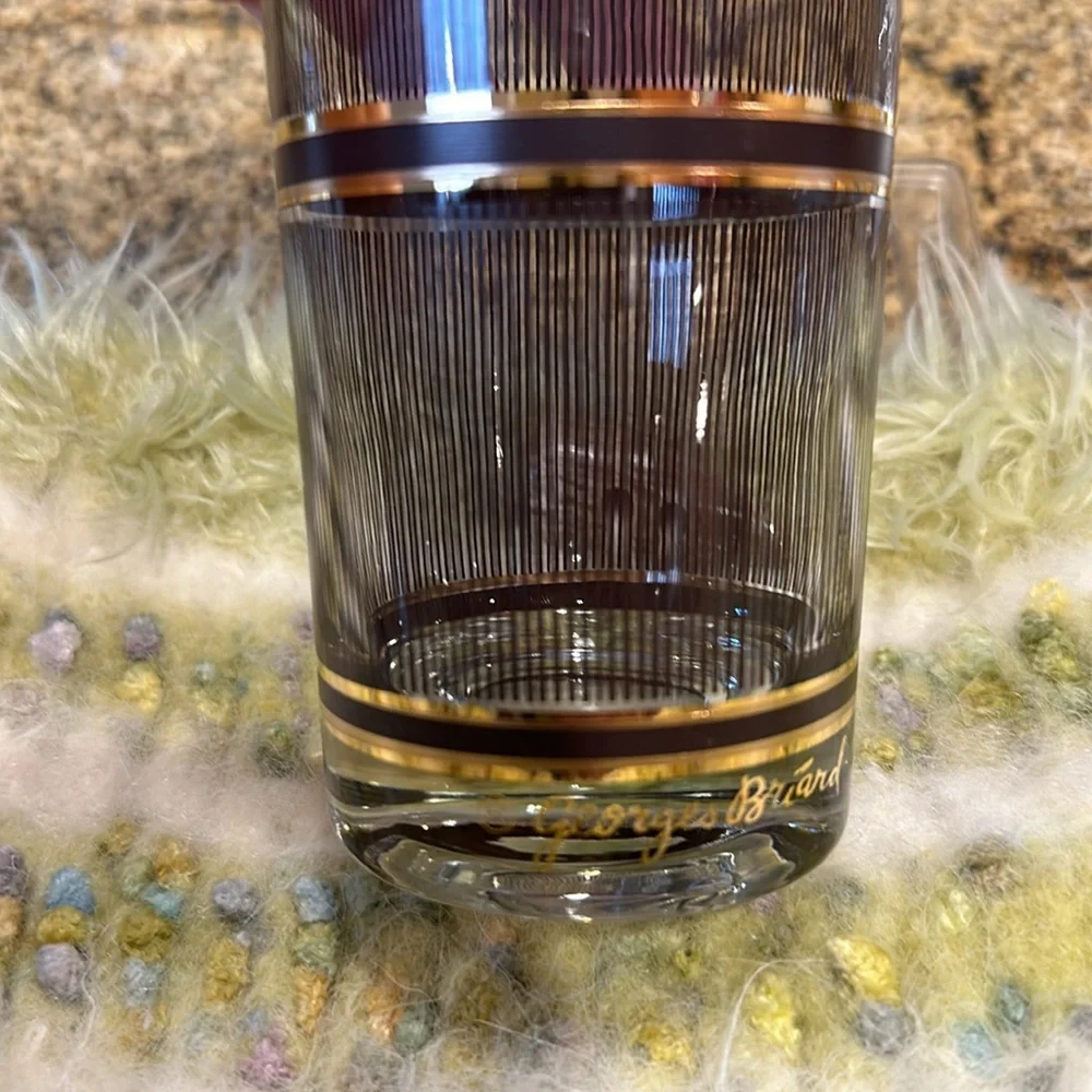 Georges Briard Vintage Black and Gold 6 High-Ball Drinking Glasses - Picture 2 of 7